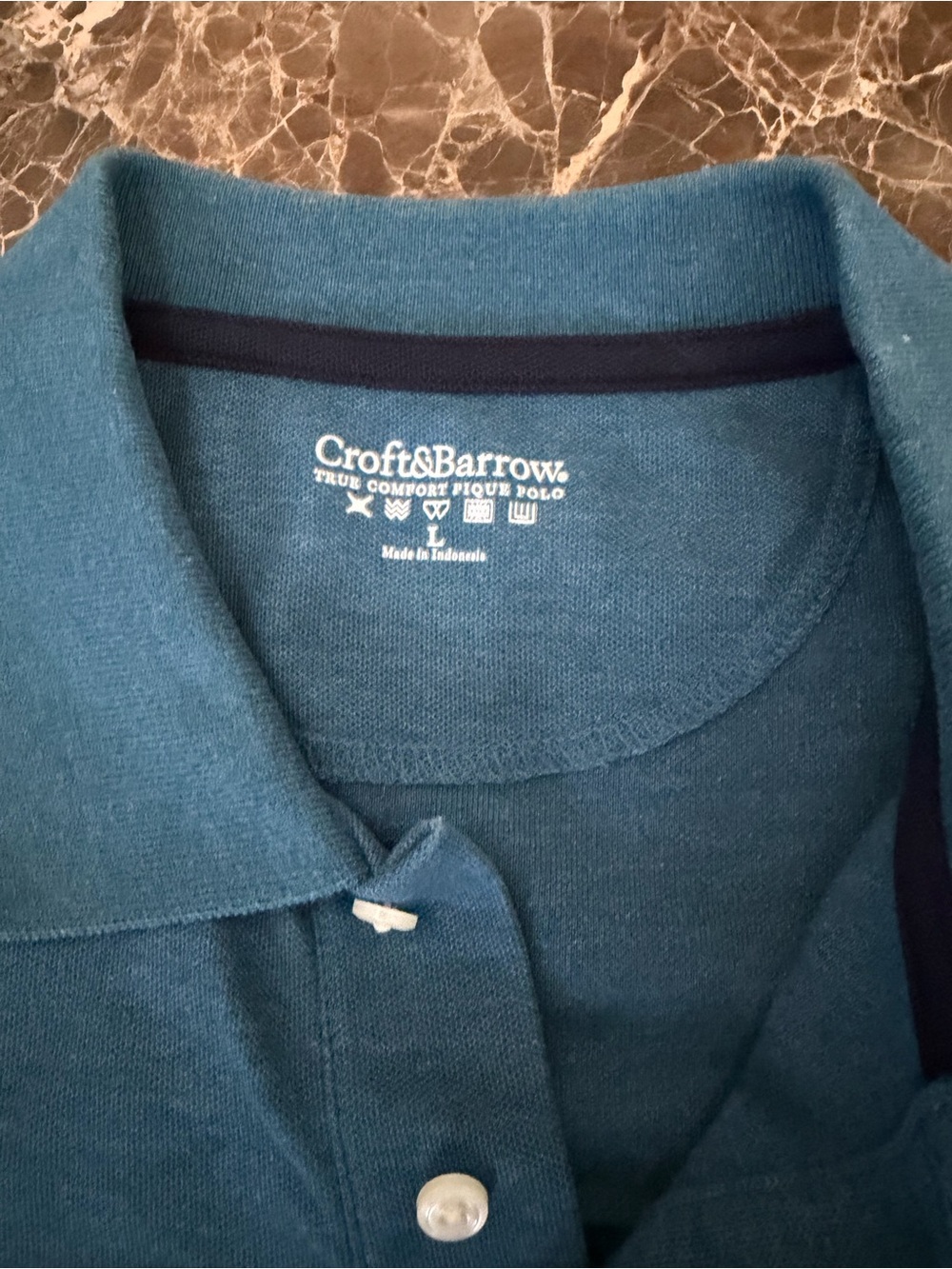 croft & barrow Men's Teal V-Neck Polo Sweater